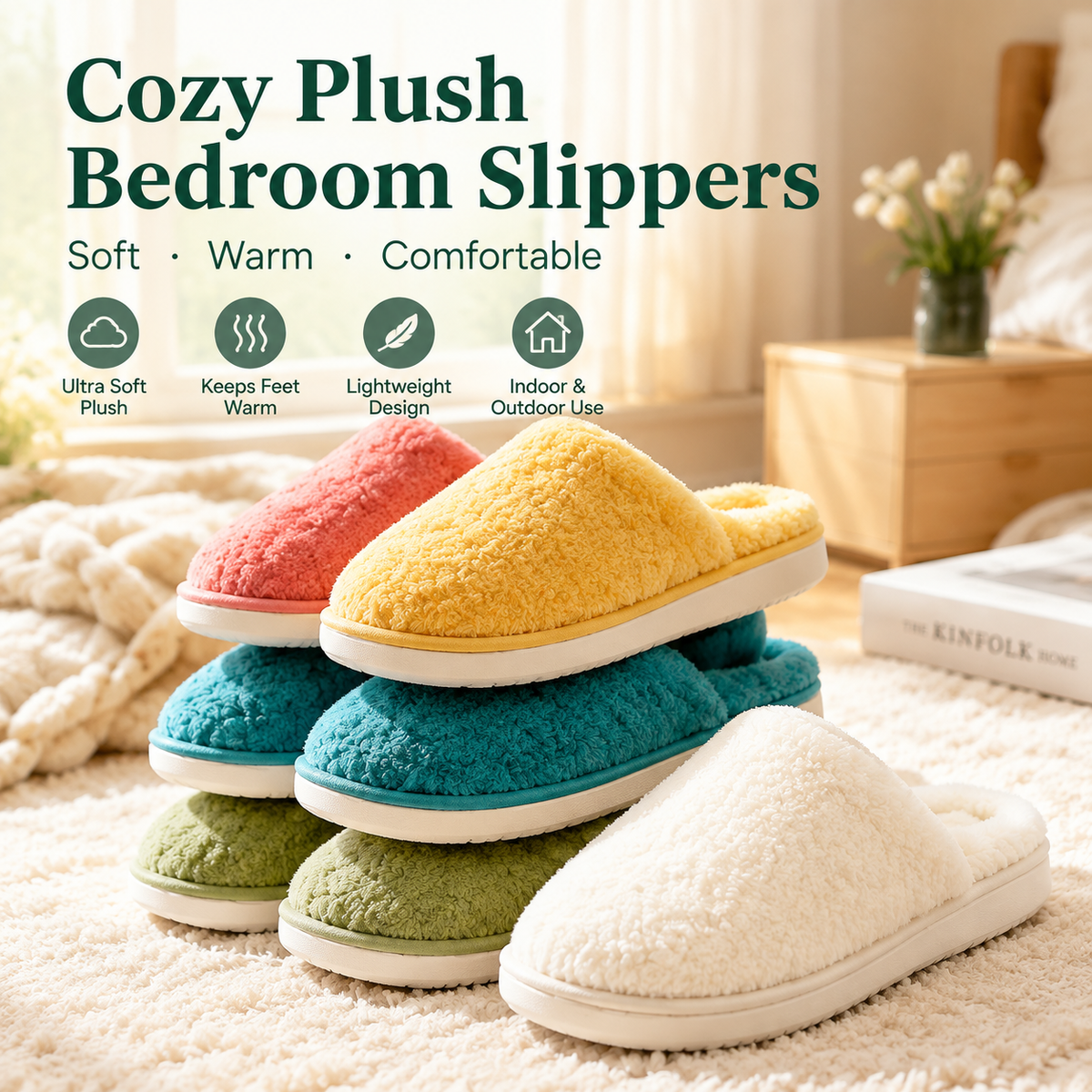 Cozy Plush Bedroom Slippers