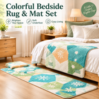 Colorful Bedside Rug & Mat Set