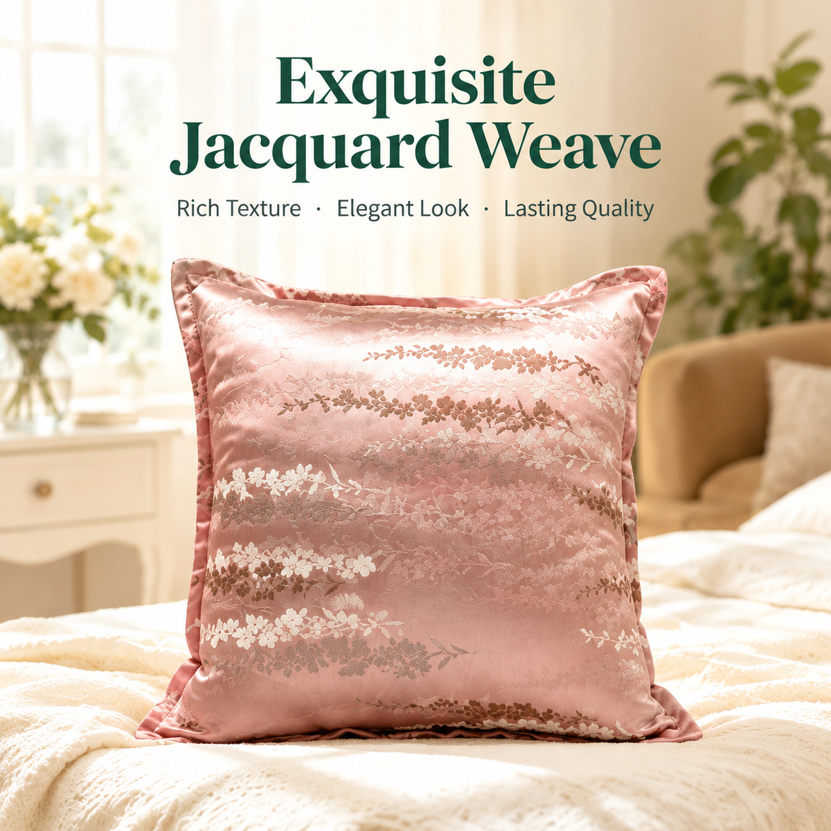 hovelariq™ Elegant Jacquard Pillow Cover