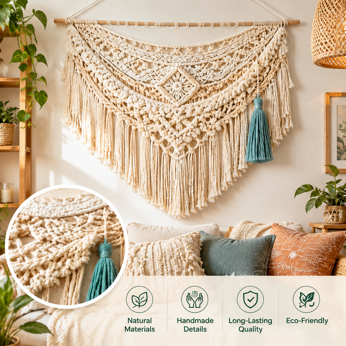Hovelariq™ Handwoven Boho Macramé Wall Hanging