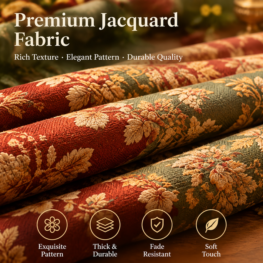 Vintage French Jacquard Curtain Set