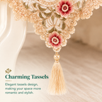 Romantic Lace Table Runner Stool Cover Set