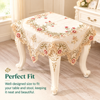 Romantic Lace Table Runner Stool Cover Set