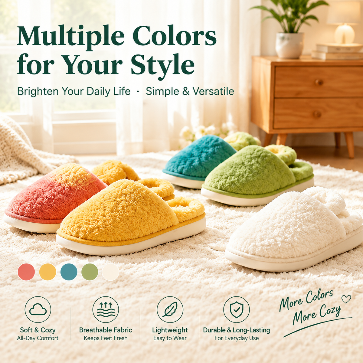 Cozy Plush Bedroom Slippers