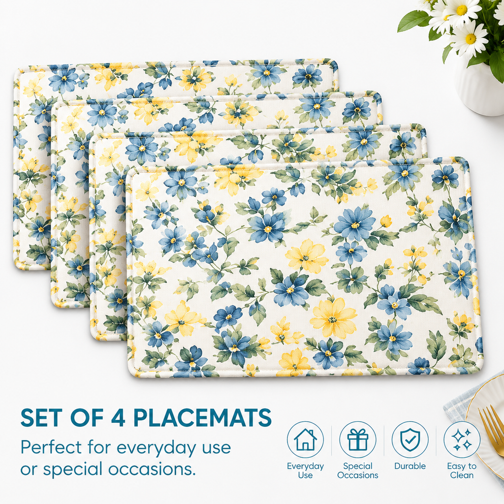 Floral Table Placemats – Set of 4