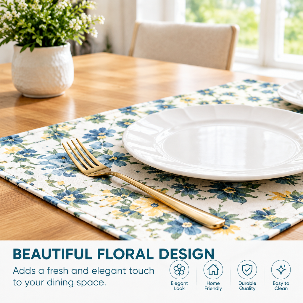 Floral Table Placemats – Set of 4
