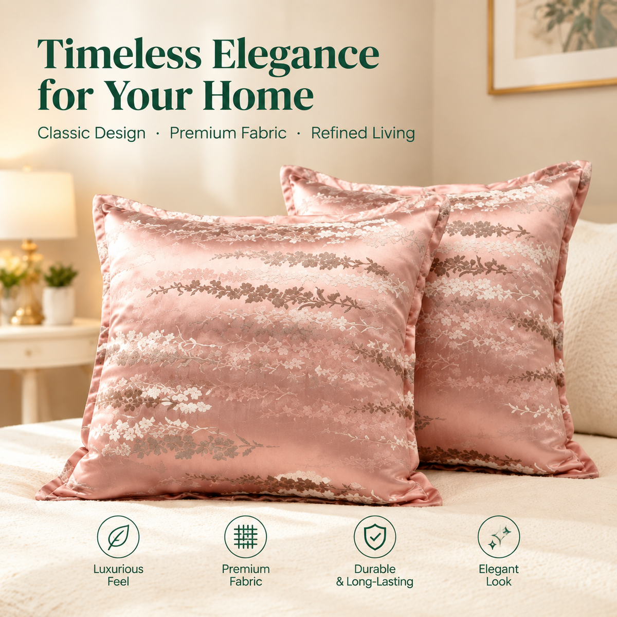 hovelariq™ Elegant Jacquard Pillow Cover